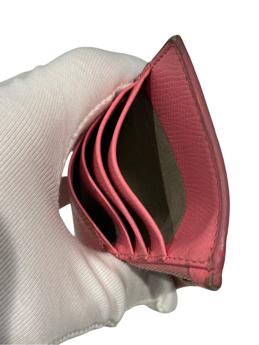 Celine Leather Pink Card Holder with Zip Pocket | Pre loved Authentic Luxury - Picture 3 of 10